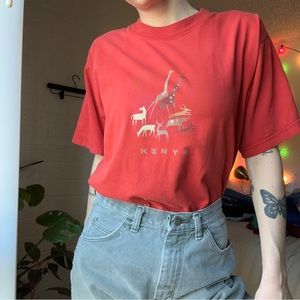 REDISH ORANGE GRAPHIC TEE (KENYA)